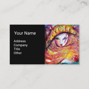 Cartão De Visita MÁSCARA AMARELO COM Artista de Maquiagem de Belez