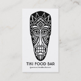 Cartão De Visita Máscara de Tiki - Preto em Branco
