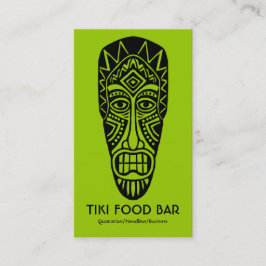Cartão De Visita Máscara de Tiki - Preto no Verde Marciano