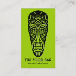 Cartão De Visita Máscara de Tiki - Preto no Verde Marciano