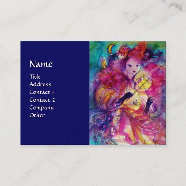 Cartão De Visita MASCARADA NIGHT Music,Decor,Artista de Teatro (Frente)