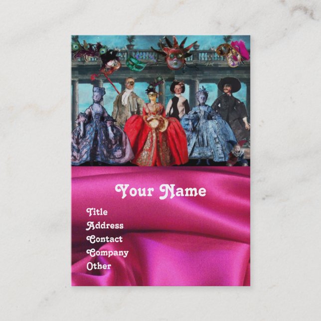 CARTÃO DE VISITA MÁSCARAS DE MASCARADA DE BOMBAS ANTIGAS ITALIANAS, (Frente)