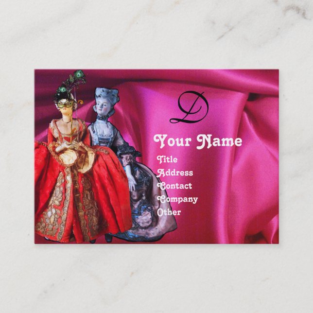 CARTÃO DE VISITA MÁSCARAS DE MASCARADA DE BOMBAS ANTIGAS ITALIANAS, (Frente)