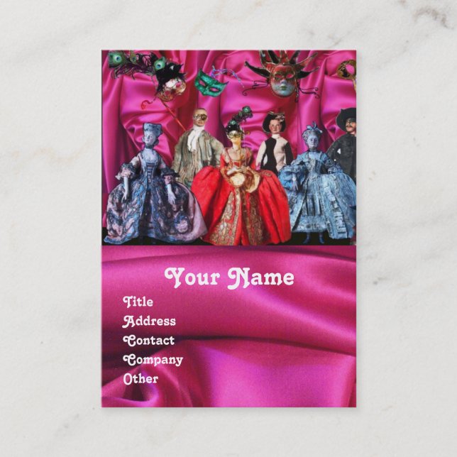 CARTÃO DE VISITA MÁSCARAS DE MASCARADA DE BOMBAS ANTIGAS ITALIANAS, (Frente)