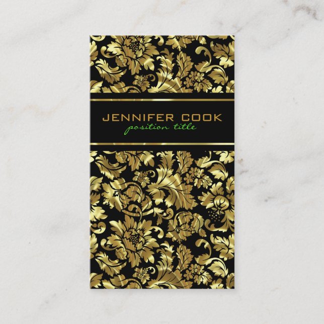 Cartão De Visita Máscaras Douradas Elegantes Pretas E Metálicas (Frente)