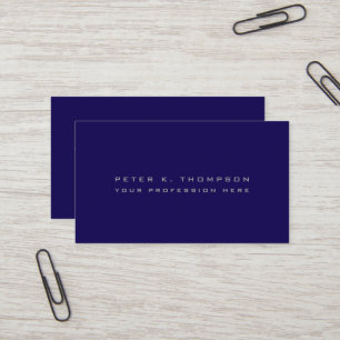 Cartão De Visita Masculina azul-escura minimalista