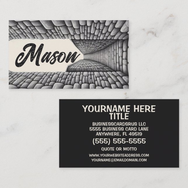 Cartão De Visita Mason Masonry Background (Frente/Verso)