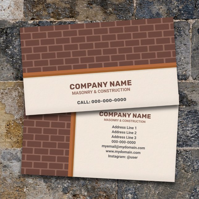 Cartão De Visita Masonaria e Construção (Masonry & Construction Business Card)