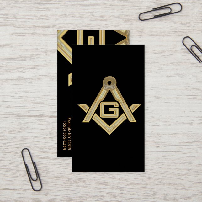 Cartão De Visita Masonic Ouro Rush (Frente/Verso In Situ)