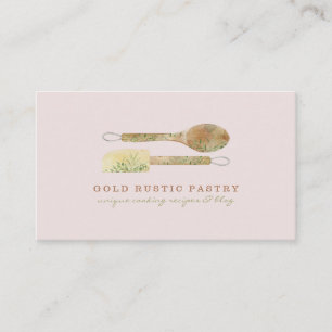Cartão De Visita Massa floral Colher rústica espátula logotipo ele