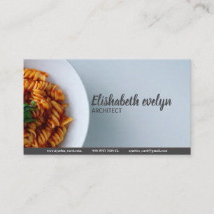 Cartão De Visita Massa Fusilli de Molho Vermelho Minimalista g34