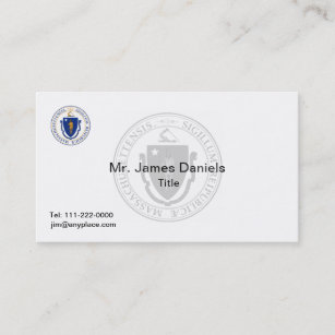 Cartão De Visita Massachusetts Excelente Seal