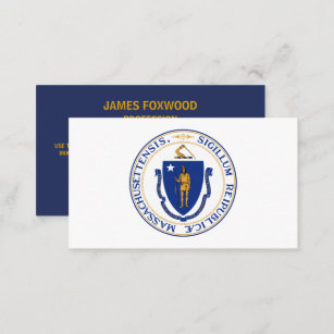 Cartão De Visita Massachusetts Seal, Seal de Massachusetts
