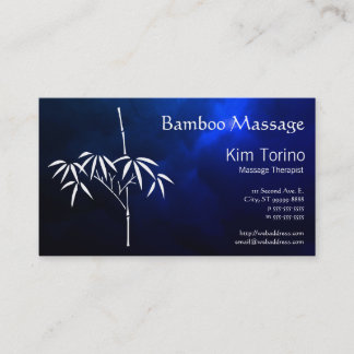 Cartão De Visita Massage Therapist Bamboo Dark Clouds Appointment