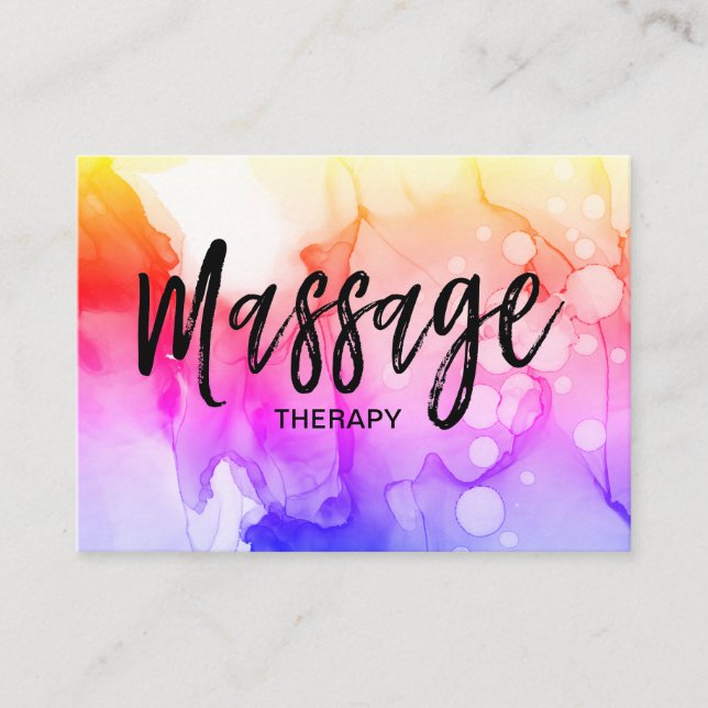 Cartão De Visita *~* Massage Therapist Logo massage Terapêutica QR  (Frente)