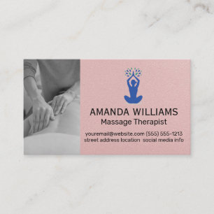 Cartão De Visita Massage Therapist   Logotipo Yoga da Malhação de
