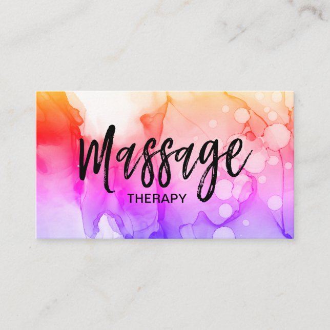 Cartão De Visita *~* Massage Therapist Massage Therapist Logo QR co (Frente)