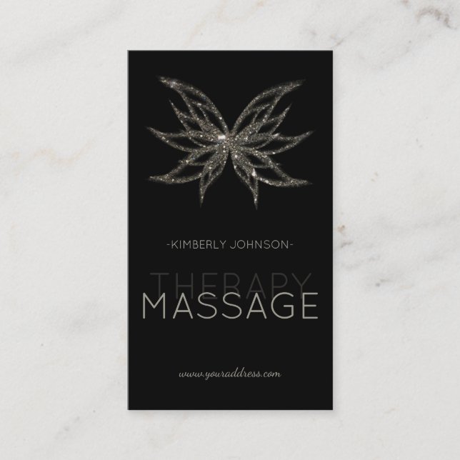 Cartão De Visita Massage Therapy Shimmering Flor Blossom Card (Frente)