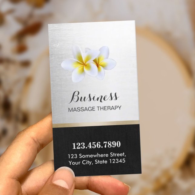 Cartão De Visita Massage Therapy Tropical Floral Salon Spa (Criador carregado)