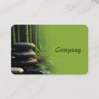 Cartão De Visita Massage Zen Stones Spa Wellness tranquility green