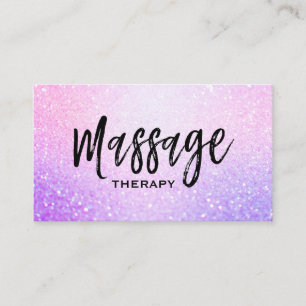 Cartão De Visita *~* Massagem com brilho de Lavanda rosa brilhante