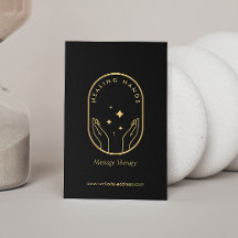 Massagem de mãos modernas e logotipo Dourado de be
