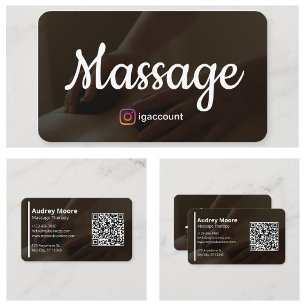 Cartão De Visita Massagem de Modelo Holística nos Design de Terapia