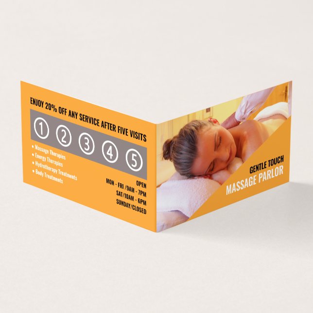 Cartão De Visita Massagem de Recaxamento, Terapista de Massagem, Le (Exterior)