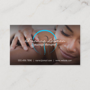 Cartão De Visita Massagem nas Costas Logotipo de Saúde Holística