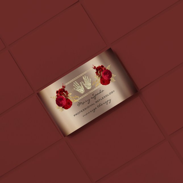 Cartão De Visita Massagem Reflexologia Reiki Mãos Código QR Rosa Do (Criador carregado)