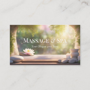 Cartão De Visita Massagem & Spa pedras de cura pastéis & Flor de Ló