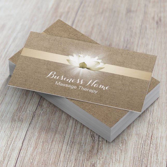 Cartão De Visita Massagem Terapêutica Brilhante Lotus Healing Salon (Criador carregado)