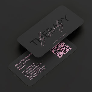Cartão De Visita Massagem Terapêutica - Podiatra Preto Rosa