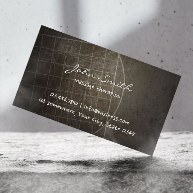 Cartão De Visita Massagem Terapista Chiropractor Vintage (Criador carregado)