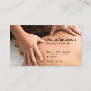 Cartão De Visita Massagem Terapista em Sessão   Health Spa