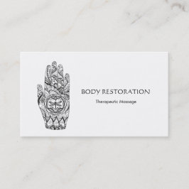 Cartão De Visita Massagem Terapista Henna Dragonfly Tattoo Mão 7