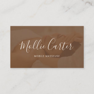 Cartão De Visita Massagem Terapista Móvel Masseuse Calm Brown