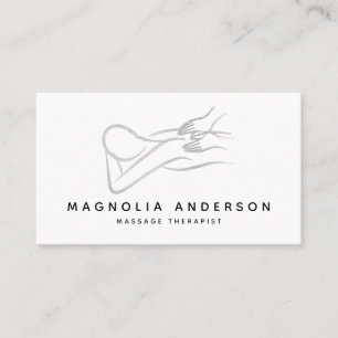 Cartão De Visita Massagem Terapista Silver Foil