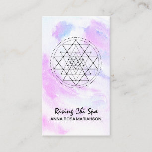 Cartão De Visita *~* Massagem Yoga Reiki Pastel de Geometria Sagrad