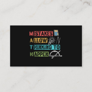 Cartão De Visita Matemática Engraçada. Erros Permitem Pensar Que 