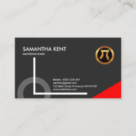 Cartão De Visita Matemático vermelho Glaring super do ícone da