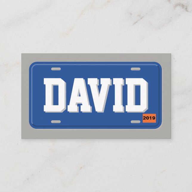 Cartão De Visita Matrícula azul e cinzenta do motorista de Uber (Frente)