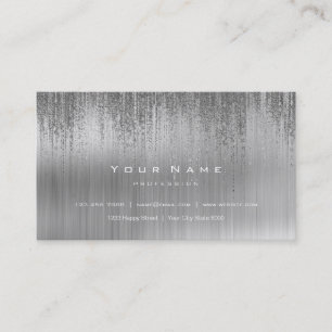 Cartão De Visita Matriz VIP Metálica de cinza Prateada Branca