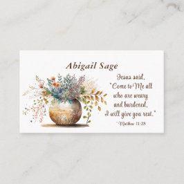 Cartão De Visita Matthew 11:28 Jesus disse, venha a mim Bíblia Vers