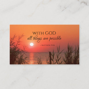 Cartão De Visita Matthew 19:26 Com Deus todas as coisas são possíve
