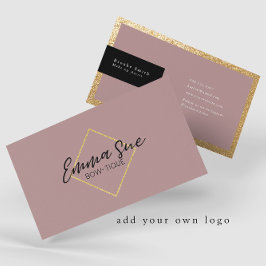 Cartão De Visita Mauve Dourado Luxo Elegante adicione seu logotipo