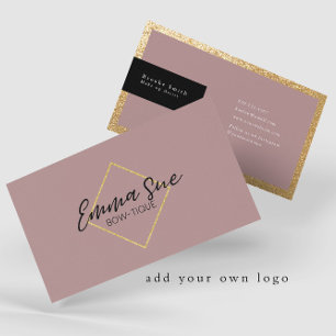 Cartão De Visita Mauve Dourado Luxo Elegante adicione seu logotipo