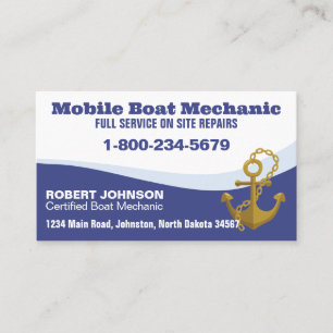 Cartão De Visita Mecânica de barcos móveis