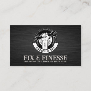 Cartão De Visita Mecânica Holding Wrench   Serviços Automáticos