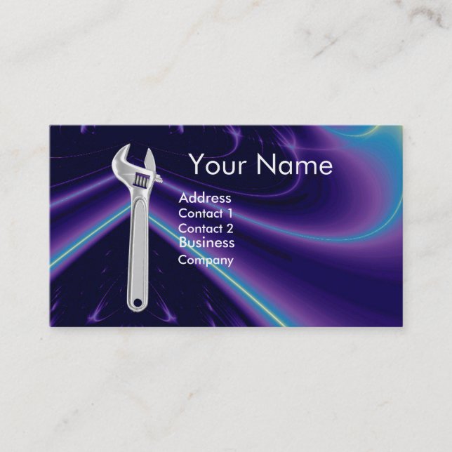 CARTÃO DE VISITA MECÂNICA METÁLICA WRENCH,MONOGRAMA DE PLUMBOS (Frente)